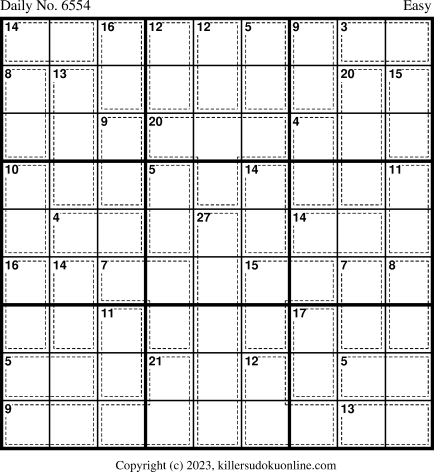 Killer Sudoku for 11/28/2023