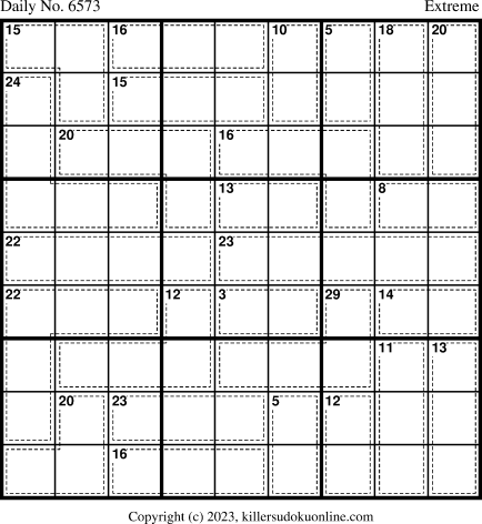 Killer Sudoku for 12/17/2023