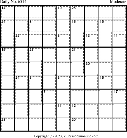 Killer Sudoku for 10/19/2023