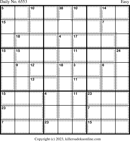 Killer Sudoku for 11/27/2023