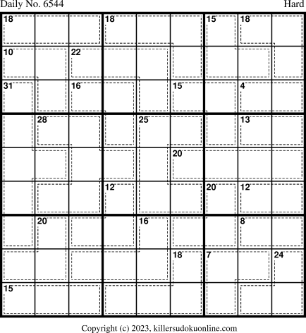 Killer Sudoku for 11/18/2023
