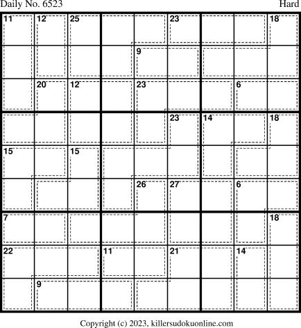 Killer Sudoku for 10/28/2023