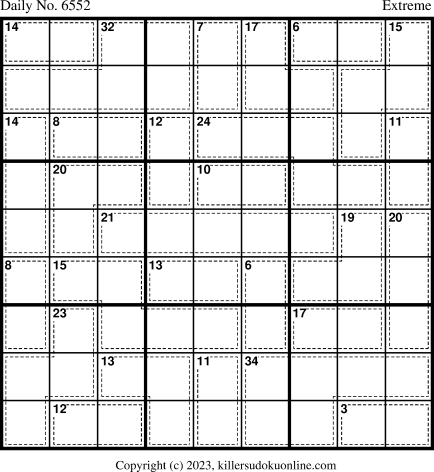 Killer Sudoku for 11/26/2023