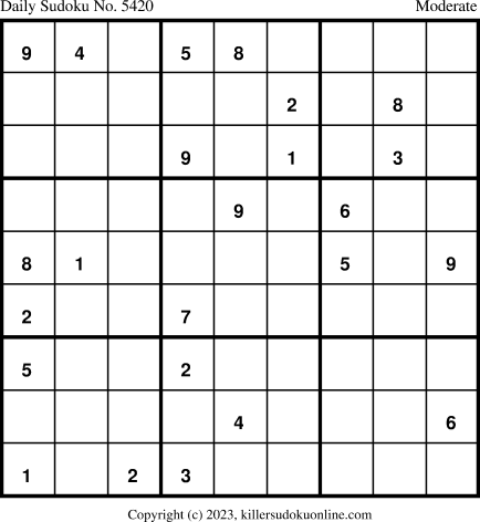 Killer Sudoku for 1/4/2023