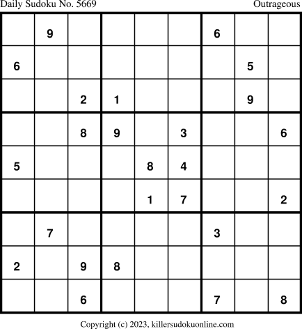 Killer Sudoku for 9/10/2023
