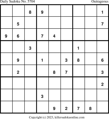 Killer Sudoku for 10/15/2023