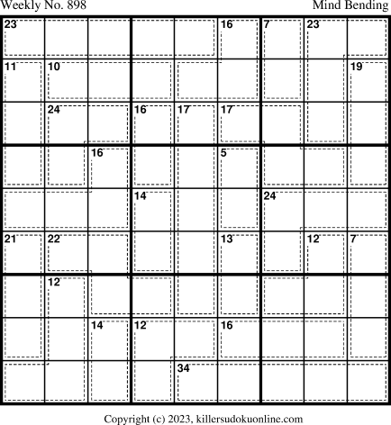 Killer Sudoku for the week starting 3/20/2023
