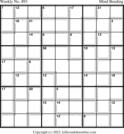Killer Sudoku for 2/13/2023