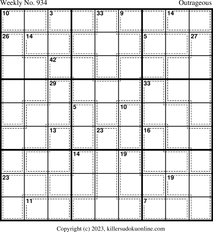 Killer Sudoku for the week starting 11/27/2023