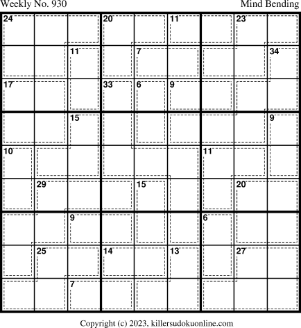 Killer Sudoku for 10/30/2023