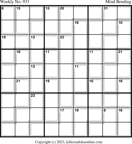 Killer Sudoku for 11/20/2023