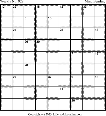 Killer Sudoku for 10/16/2023