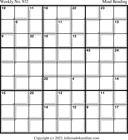 Killer Sudoku for 11/13/2023