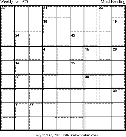 Killer Sudoku for the week starting 9/25/2023