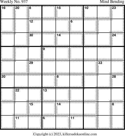 Killer Sudoku for 12/18/2023
