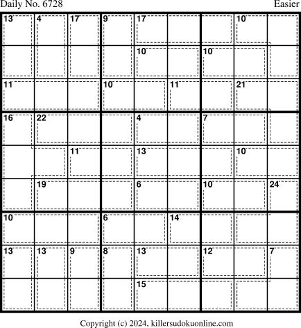 Killer Sudoku for 5/20/2024