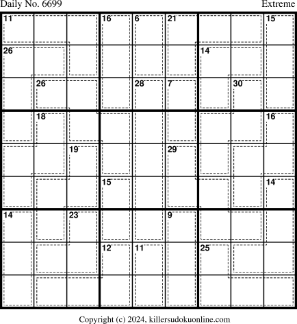 Killer Sudoku for 4/21/2024