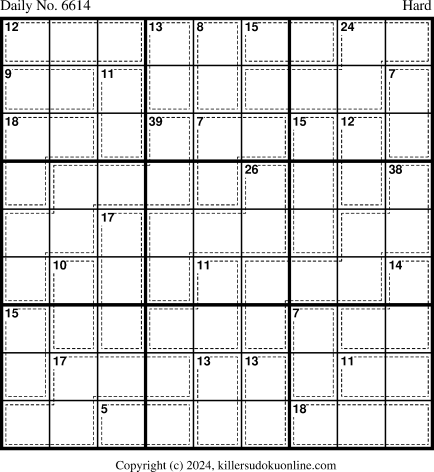 Killer Sudoku for 1/27/2024