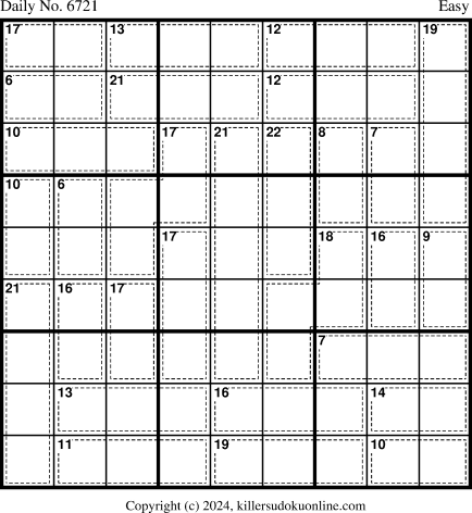 Killer Sudoku for 5/13/2024