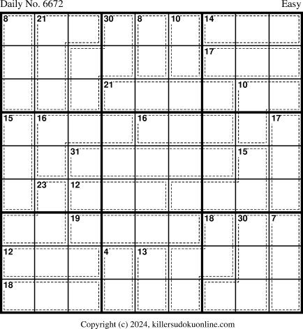 Killer Sudoku for 3/25/2024