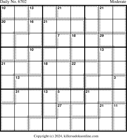 Killer Sudoku for 4/24/2024