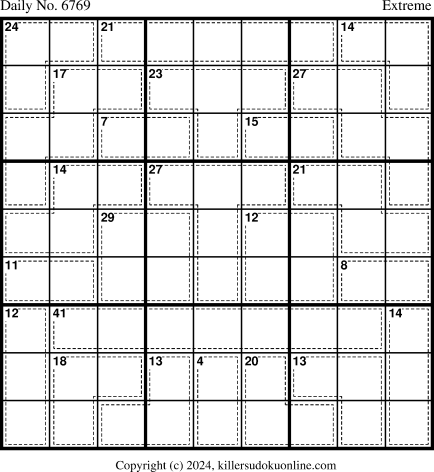 Killer Sudoku for 6/30/2024