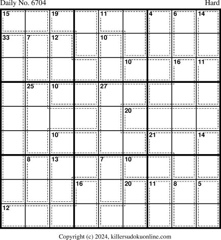 Killer Sudoku for 4/26/2024