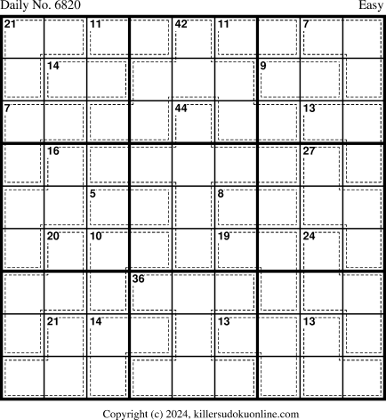 Killer Sudoku for 8/20/2024