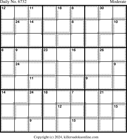 Killer Sudoku for 5/24/2024