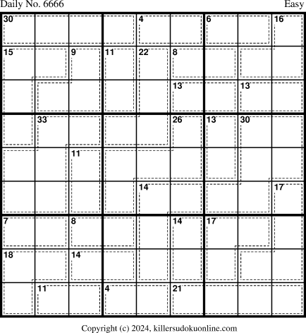 Killer Sudoku for 3/19/2024