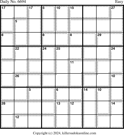 Killer Sudoku for 4/16/2024