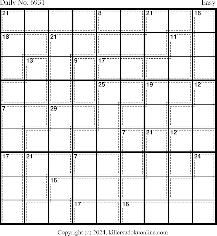 Killer Sudoku for 12/9/2024