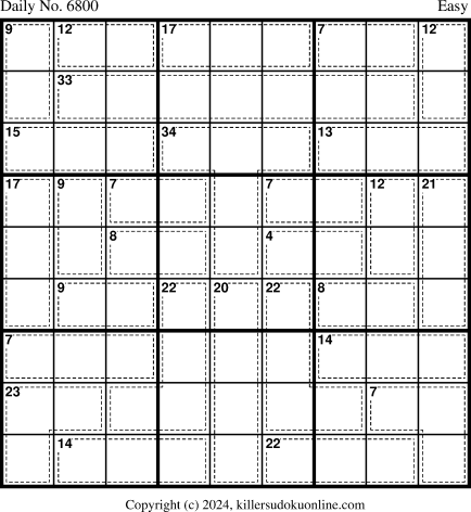 Killer Sudoku for 7/31/2024