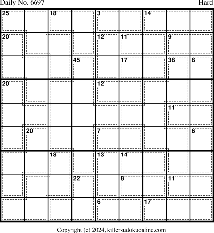 Killer Sudoku for 4/19/2024