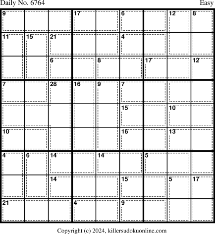 Killer Sudoku for 6/25/2024