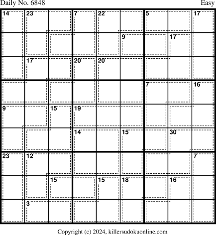 Killer Sudoku for 9/17/2024