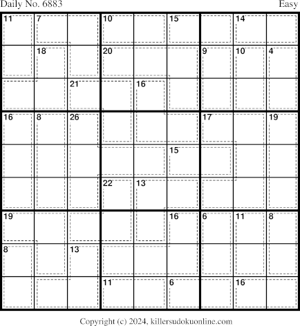 Killer Sudoku for 10/22/2024