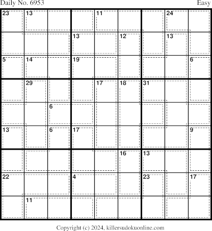 Killer Sudoku for 12/31/2024
