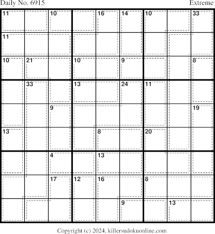 Killer Sudoku for 11/23/2024
