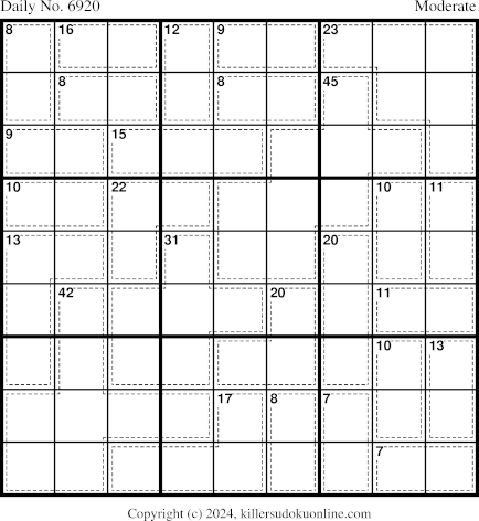 Killer Sudoku for 11/28/2024