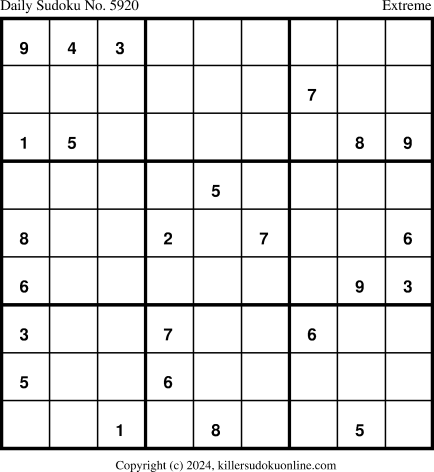 Killer Sudoku for 5/18/2024