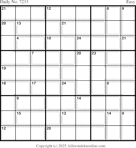 Killer Sudoku for 10/7/2025