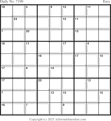 Killer Sudoku for 8/25/2025