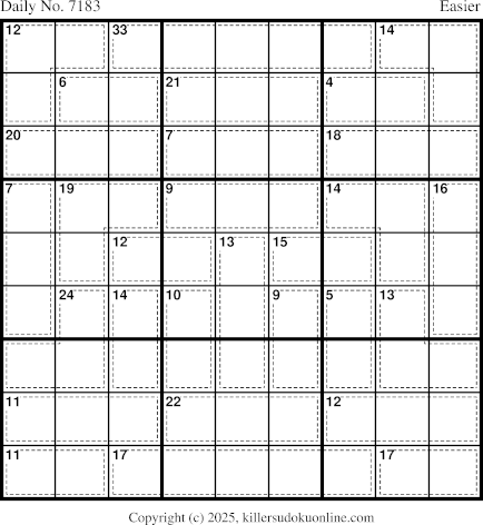 Killer Sudoku for 8/18/2025
