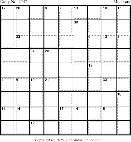 Killer Sudoku for 10/16/2025