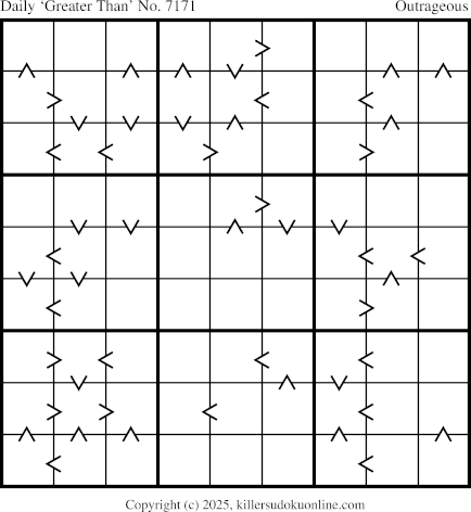 Greater Than Sudoku for  12/1/2025