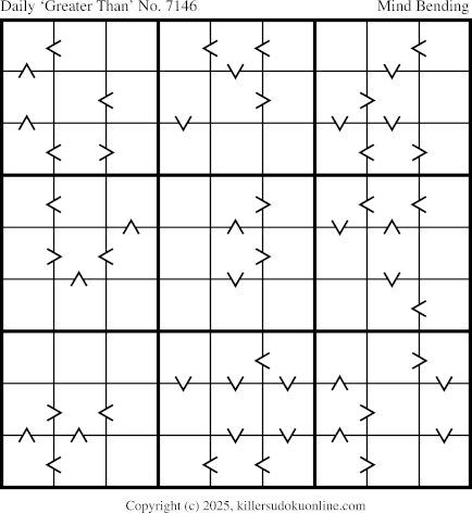 Greater Than Sudoku for  11/6/2025