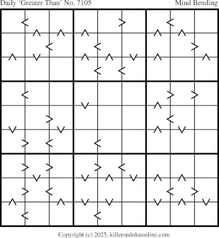 Greater Than Sudoku for  9/26/2025