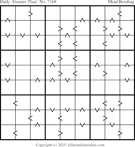 Greater Than Sudoku for  11/28/2025