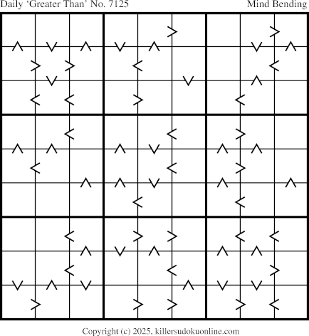 Greater Than Sudoku for  10/16/2025
